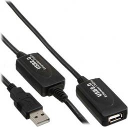 Kabel USB InLine USB-A - USB-A 10 m Czarny (34612I)