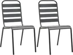 Elior Zestaw metalowych krzeseł ogrodowych Mantar - szary