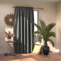 AmeliaHome Zasłona Blackout na taśmie Grafit140X245