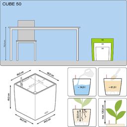 Lechuza DONICA LECHUZA CUBE PREMIUM 50 TAUPE