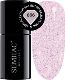Semilac Semilac Extend 806 Lakier Hybrydowy 5in1 Glitter Delicate Pink uniwersalny