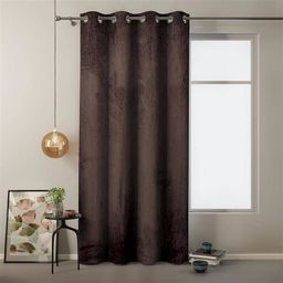 AmeliaHome Zasłona Velvet na przelotkach Brąz 140X245