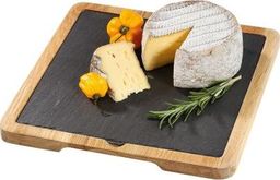 Deska do krojenia Cilio Talerz Cilio Formaggio do serwowania sera z dębową podkładką, łupek, 23 x 23 cm (CI-296730) - 23030004
