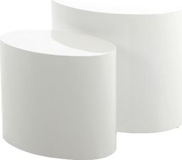  Selsey Zestaw dwóch stolików kawowych Plomin 48x33 cm i 40x24,5 cm biały połysk