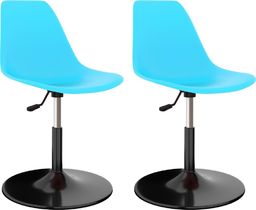  vidaXL Obrotowe krzesła stołowe, 2 szt., niebieskie, PP