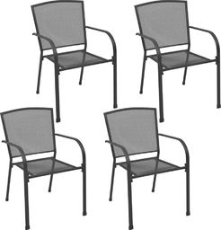  vidaXL Krzesła ogrodowe, 4 szt., z siatką, stal, antracytowe