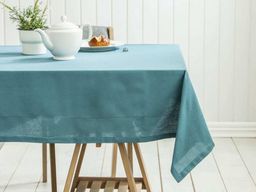  Obrus na stół bawełniany morski / zielono-niebieski 110 x 160 cm