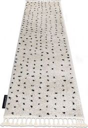  Dywany Łuszczów Dywan, Chodnik BERBER SYLA B752 kropki krem - do kuchni, przedpokoju, na korytarz, 60x250 cm