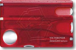 Victorinox Multitool SwissCard Nailcare transparentny czerwony