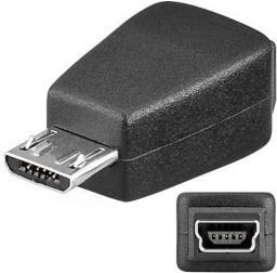 Adapter USB PremiumCord microUSB - miniUSB Czarny  (kur-11)