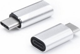 Adapter USB Lightning - USB-C Srebrny  (105743)
