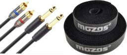 Kabel Mozos Kabel Mozos Jack 6.3mm - RCA (Cinch) x2 3m czarny (MCABLE-2JT2R) + Rzep Czarny 1 sztuka (CM2M)
