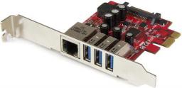 Kontroler StarTech PCIe x1 - 3x USB 3.0 + Ethernet (PEXUSB3S3GE)
