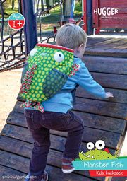 Hugger Plecaczek dla dziecka Hugger, Little Monster, wiek 1-4 lat, wzór Monster Fish