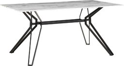  Beliani Stół do jadalni szklany 160 x 90 cm efekt marmuru z czarnym BALLINA