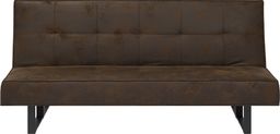  Beliani Sofa rozkładana ekoskóra brązowa DERBY