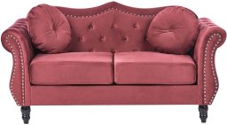 Beliani Sofa 2-osobowa welurowa bordowa SKIEN