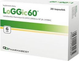  Pharmabest LoGGic60 Lactobacillus rhamnosus GG 6mld 20 kapsułek Pharmabest