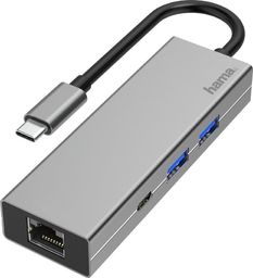 HUB USB Hama 1x RJ-45 1x USB-C PD  + 2x USB-A 3.2 Gen1 (002001080000)