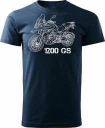  Topslang Koszulka motocyklowa z motocyklem BMW GS 1200 męska granatowa REGULAR L