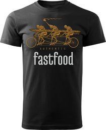  Topslang Koszulka z rowerem FastFood męska czarna REGULAR M