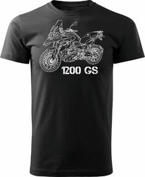  Topslang Koszulka motocyklowa z motocyklem BMW GS 1200 męska czarna REGULAR S