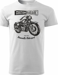  Topslang Koszulka motocyklowa z motocyklem Cafe Racer męska biała REGULAR S