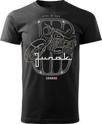  Topslang Koszulka motocyklowa z motocyklem Junak męska czarna REGULAR S