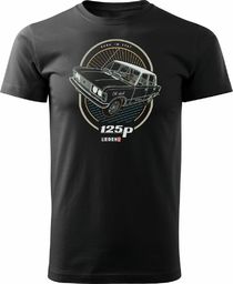  Topslang Koszulka z samochodem duży Fiat 125p męska czarna REGULAR S