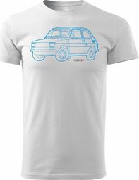  Topslang Koszulka z samochodem Maluch Fiat 126p męska biała REGULAR S
