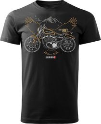  Topslang Koszulka motocyklowa z motocyklem Harley Davidson Iron 883 męska czarna REGULAR S