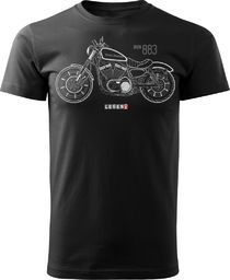  Topslang Koszulka motocyklowa z motocyklem Harley Davidson Iron 883 męska czarna REGULAR M
