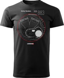  Topslang Koszulka motocyklowa z motocyklem Harley Davidson Iron 883 męska czarna REGULAR L