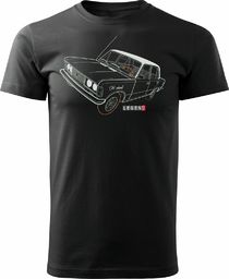  Topslang Koszulka z samochodem Fiat 125p męska czarna REGULAR L