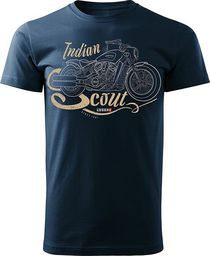  Topslang Koszulka motocyklowa z motocyklem Indian Scout męska granatowa REGULAR XL
