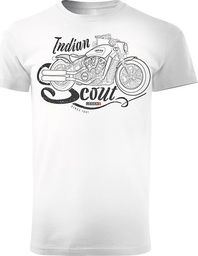  Topslang Koszulka motocyklowa z motocyklem Indian Scout męska biała REGULAR S