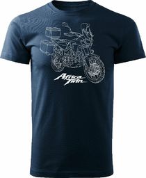  Topslang Koszulka motocyklowa z motocyklem Honda Africa Twin męska granatowa REGULAR XL