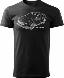  Topslang Koszulka z samochodem Skoda Octavia męska czarna REGULAR S