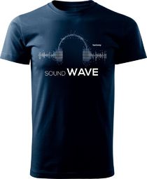  Topslang Koszulka słuchawki Music Sound Wave męska granatowa REGULAR M