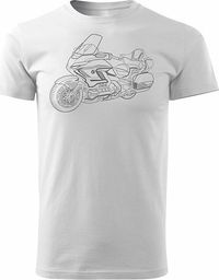  Topslang Koszulka motocyklowa z motocyklem Honda Goldwing męska biała REGULAR XXL