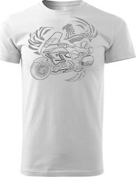  Topslang Koszulka motocyklowa z motocyklem Honda Goldwing męska biała REGULAR L