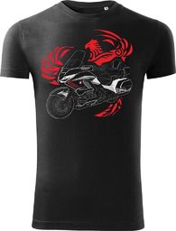  Topslang Koszulka motocyklowa z motocyklem Honda Goldwing męska czarna SLIM S