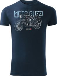  Topslang Koszulka motocyklowa z motocyklem Moto Guzzi Griso męska granatowa SLIM S