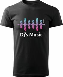  Topslang Koszulka muzyczna DJ Music Sound Wave męska czarna REGULAR XL