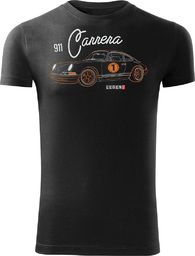  Topslang Koszulka z samochodem Porsche Carrera 911 męska czarna SLIM S
