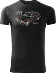  Topslang Koszulka z samochodem BMW 323 rekin męska czarna SLIM L