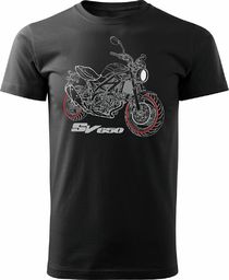  Topslang Koszulka motocyklowa z motocyklem SUZUKI SV 650 męska czarna REGULAR M