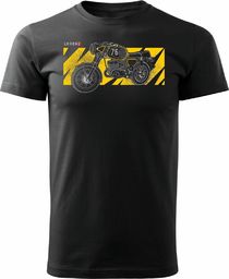  Topslang Koszulka motocyklowa z motocyklem MZ męska czarna REGULAR XL