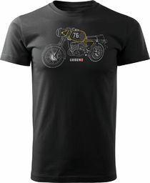  Topslang Koszulka motocyklowa z motocyklem MZ męska czarna REGULAR XL