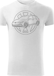  Topslang Koszulka z samochodem VW Golf męska biała SLIM L